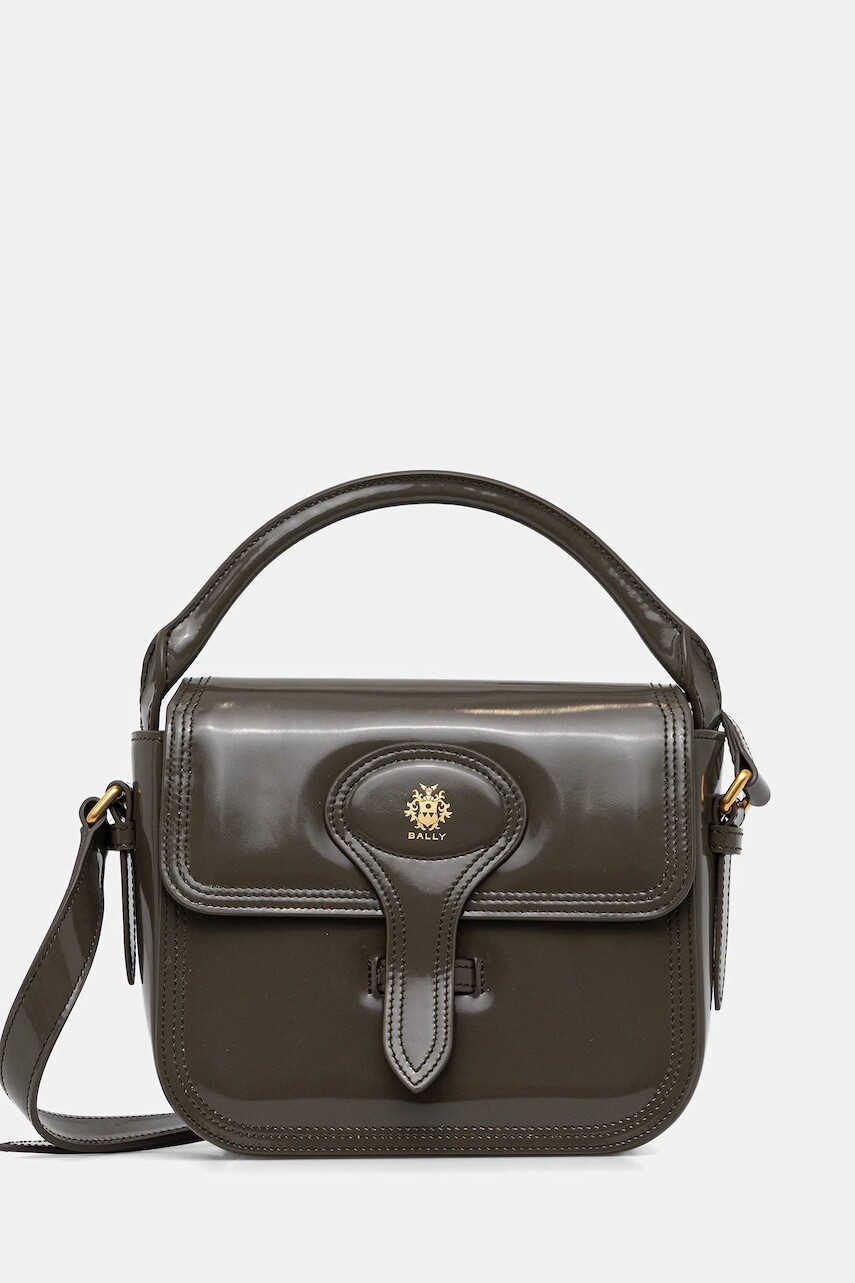 Kožená kabelka Bally zelená farba, WAS02P