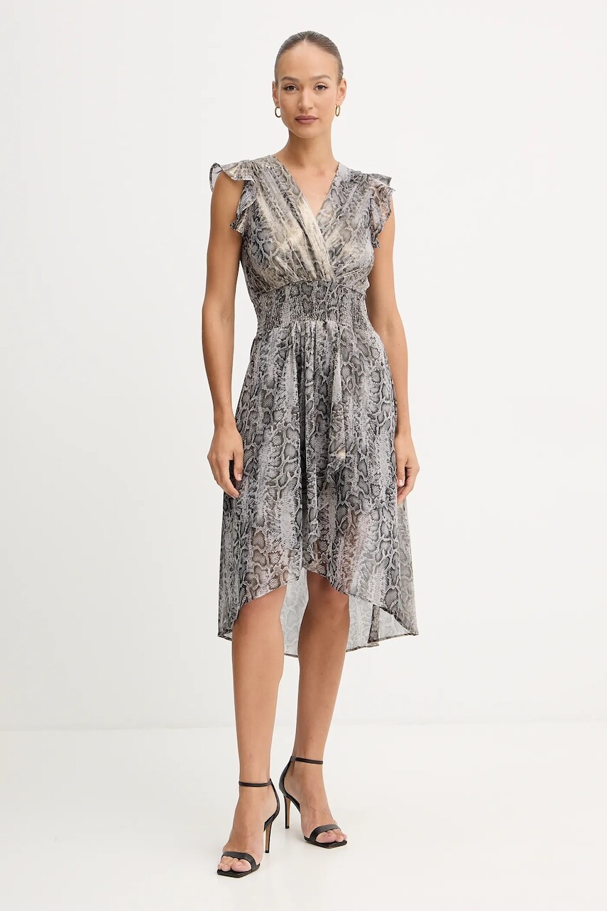 Šaty Morgan šedá farba, mini, áčkový strih, RCOBA.F