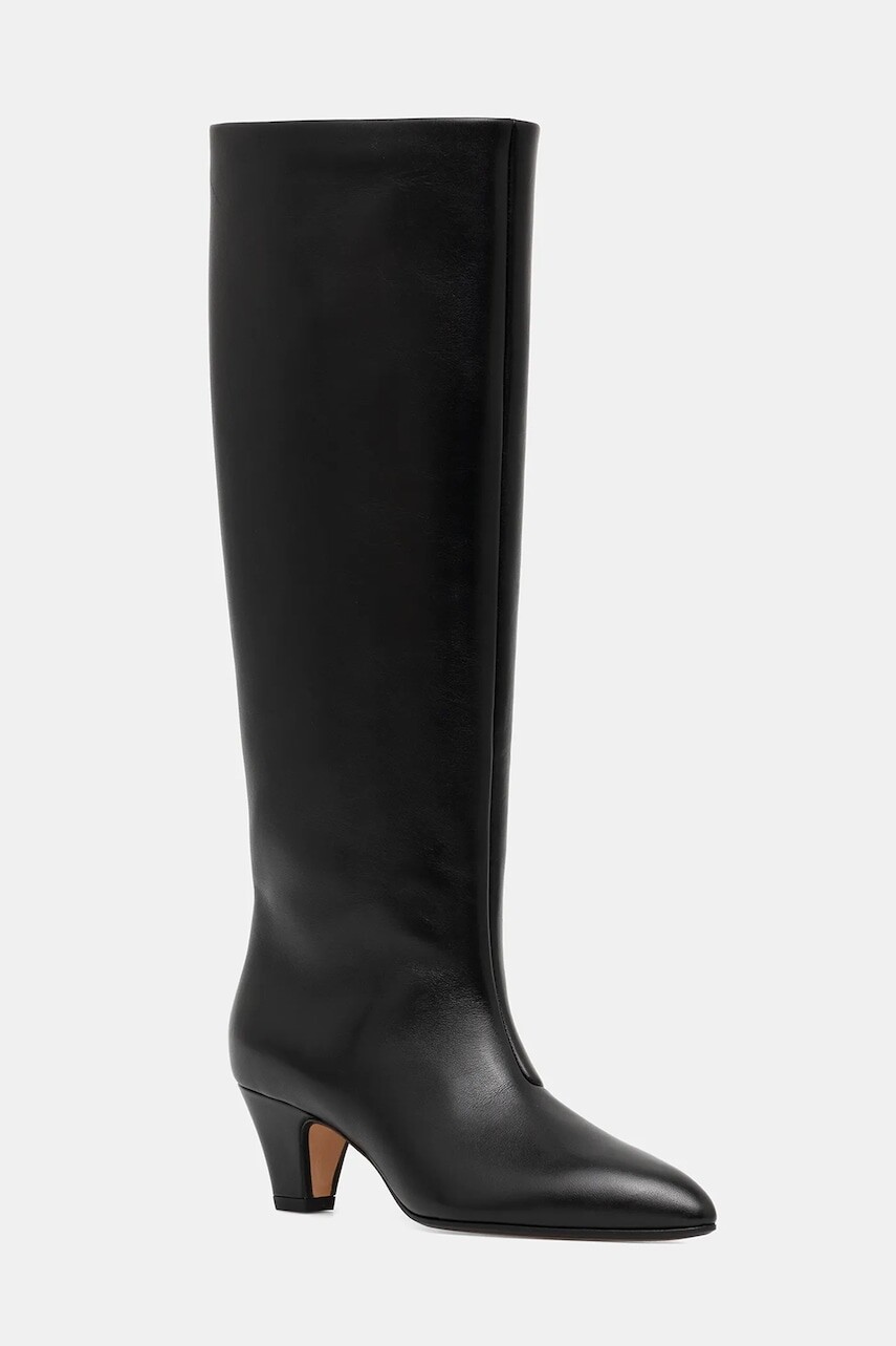 Kožené čižmy Bally ARVAL 55 čierna farba, na podpätku, WB5515