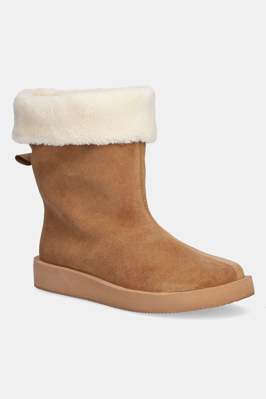 Semišové snehule HUGO Zaralyn béžová farba, 50552743