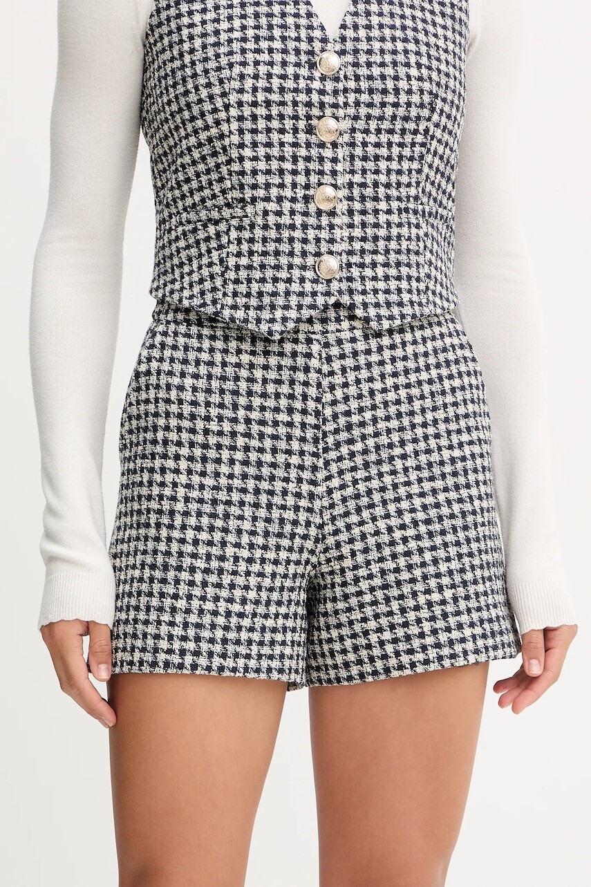 Šortky Morgan čierna farba, vzorovaná, vysoký pás, SHEAN.F