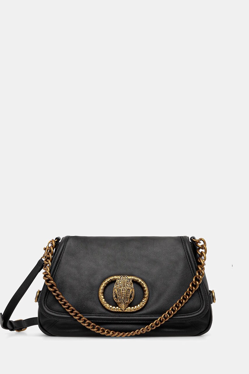 Kožená kabelka Kurt Geiger London CHELSEA čierna farba, 5045300189