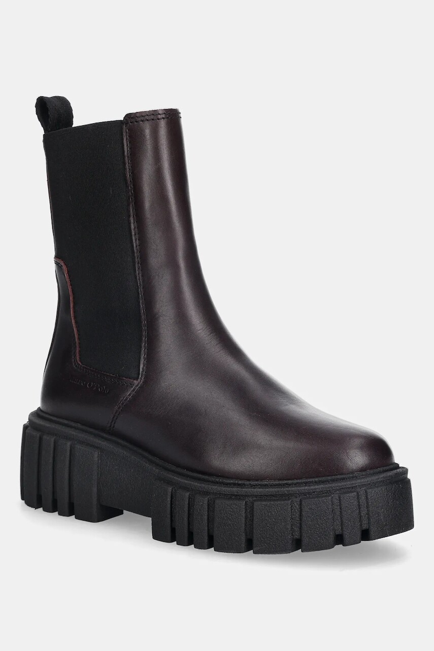 Kožené topánky chelsea Marc O'Polo Christel hnedá farba, na plochom podpätku, 50917345001100