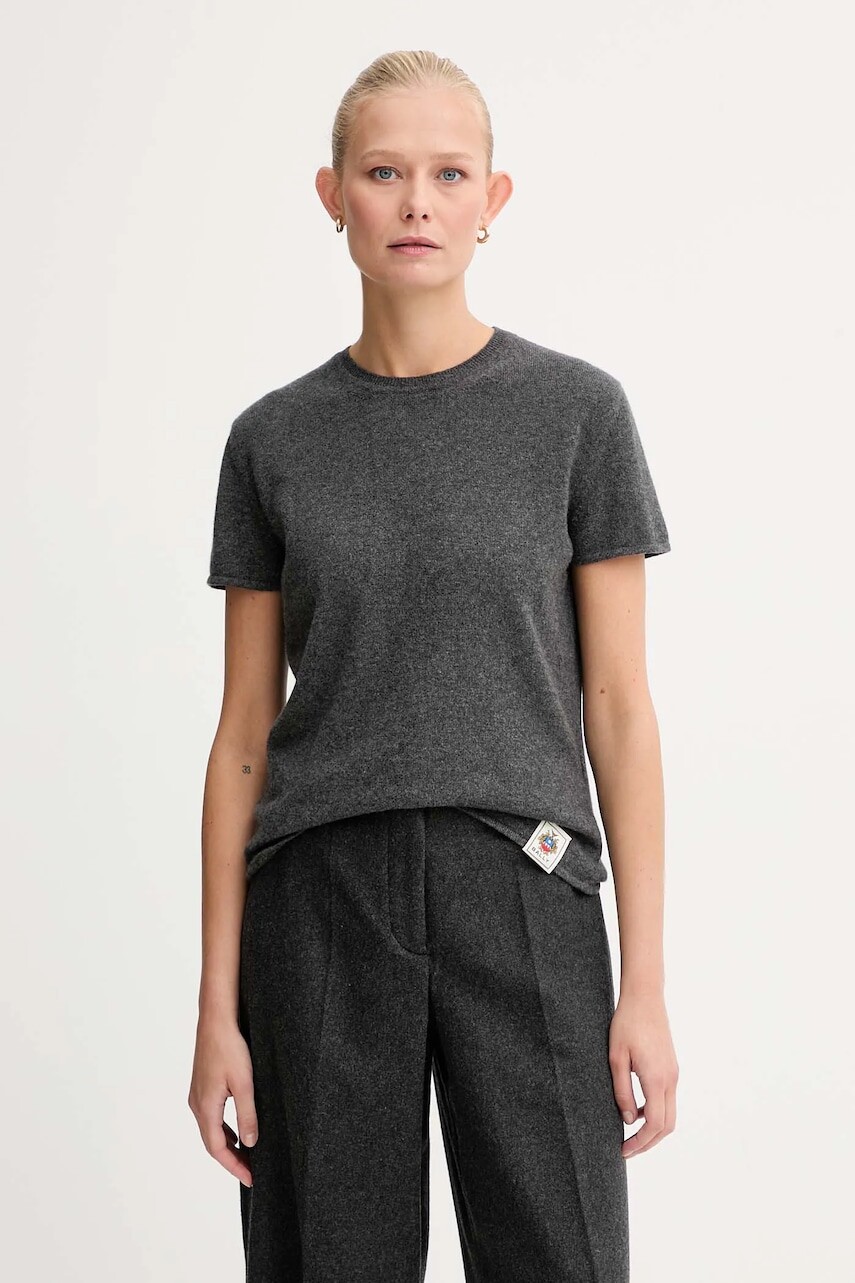 Kašmírové tričko Bally šedá farba, WKN07A