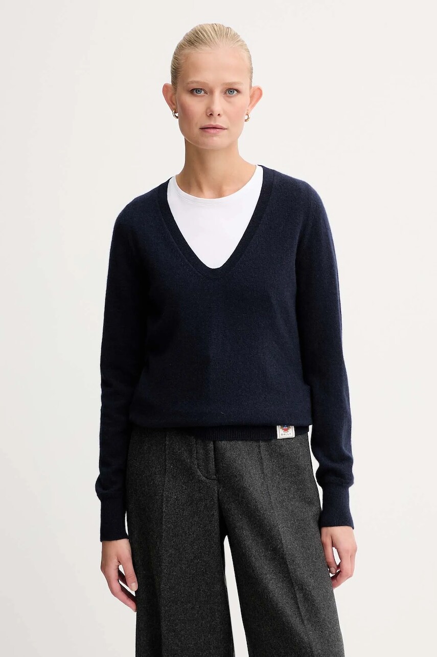 Kašmírový sveter Bally tmavomodrá farba, ľahký, WKN0AO