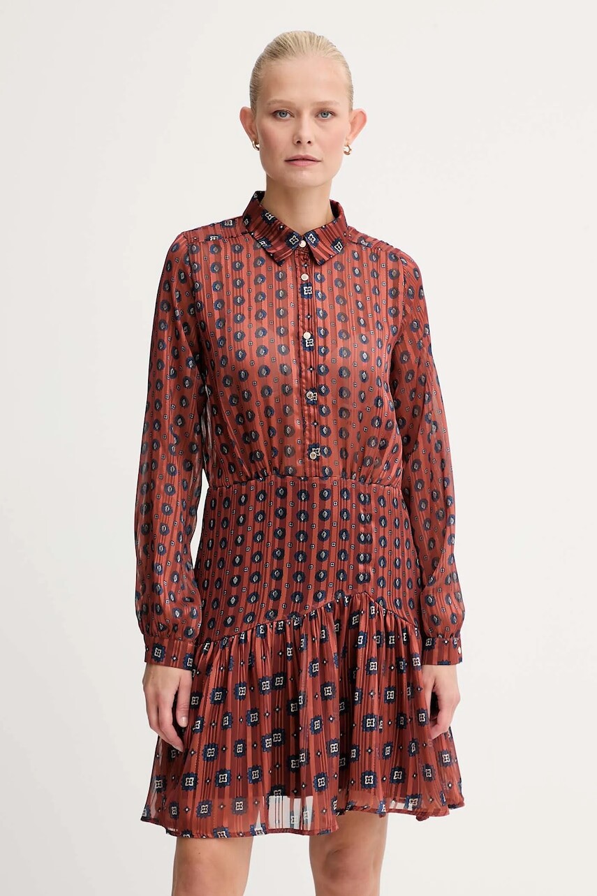 Šaty Morgan hnedá farba, mini, áčkový strih, RILGAL.F