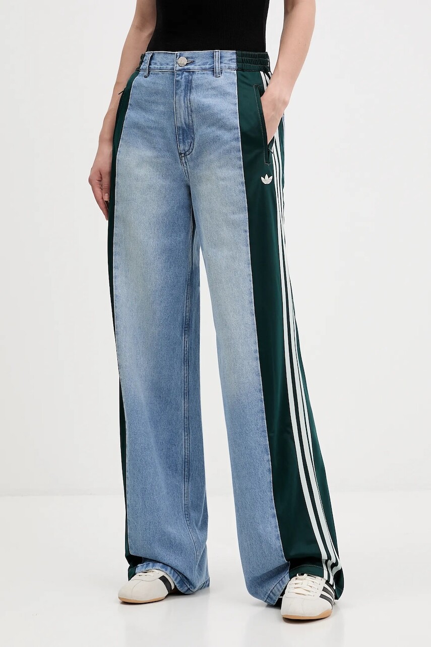 Rifle adidas Originals Denim Fb Pants vysoký pás, KF2318