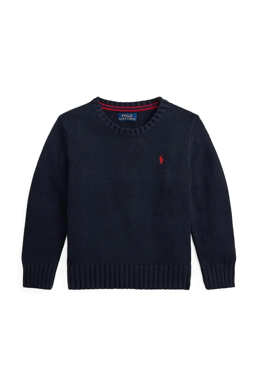 Bavlnený sveter Polo Ralph Lauren tmavomodrá farba, 322970429005
