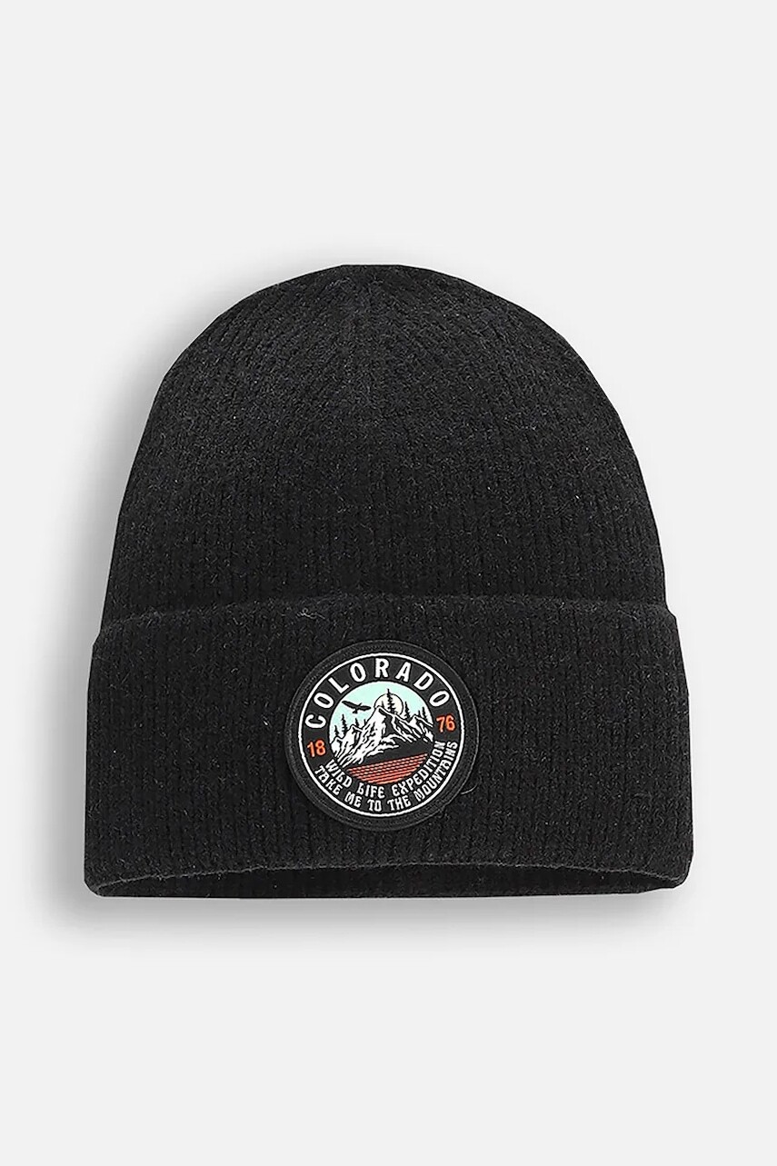 Detská čiapka Coccodrillo čierna farba, ACCESSORIES WINTER BOY