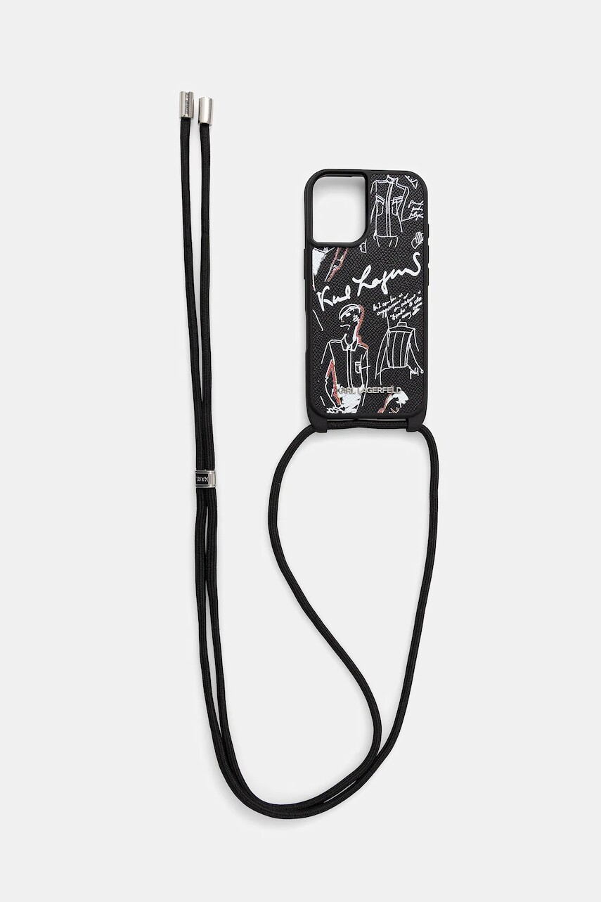 Puzdro na mobil Karl Lagerfeld iPhone 16 čierna farba, KLHCP16SPGGRMPCK