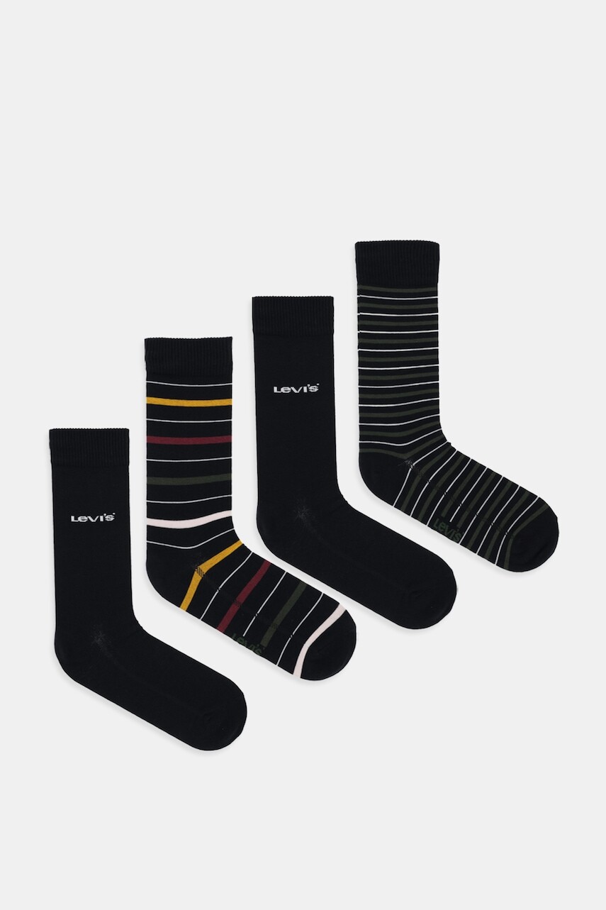 Ponožky Levi's 4-pak čierna farba, 37157-1304