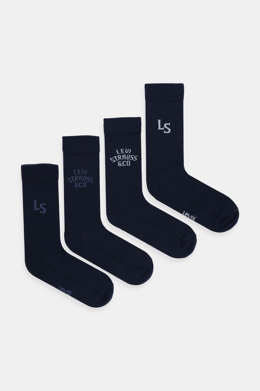 Ponožky Levi's 4-pak tmavomodrá farba, 37157-1305