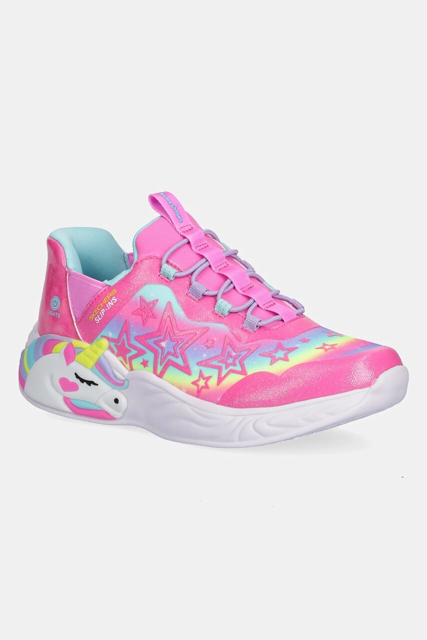 Detské tenisky Skechers UNICORN DREAMS - STARRY LITE ružová farba, 302296L