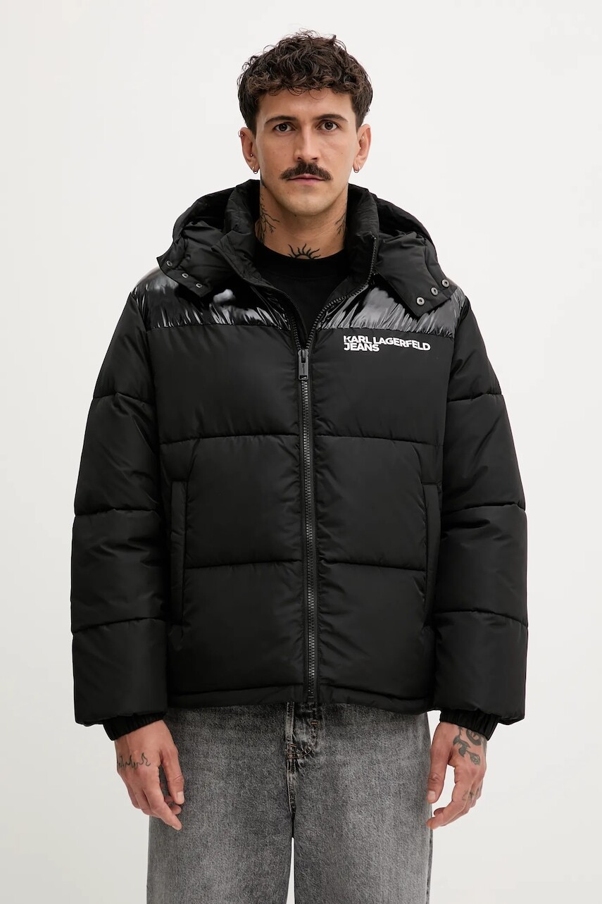Bunda Karl Lagerfeld Jeans čierna farba, zimná, A4M15031