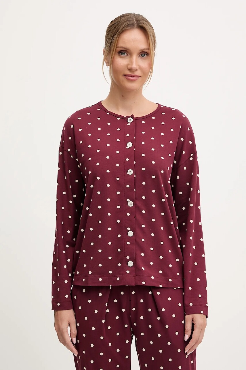 Pyžamová košeľa United Colors of Benetton bordová farba, 3ZMB3M07R