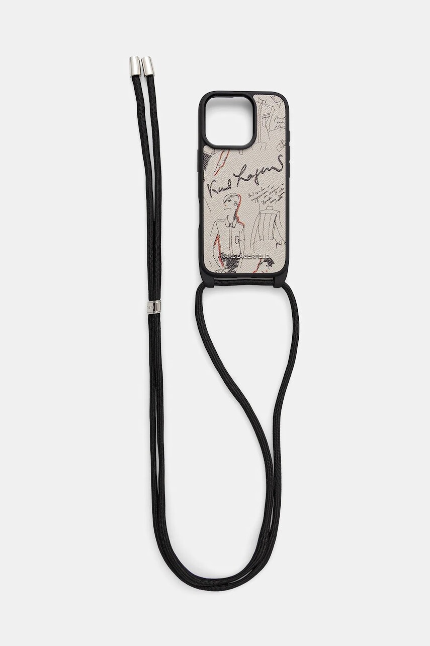 Puzdro na mobil Karl Lagerfeld iPhone 16 Pro šedá farba, KLHCP16LPGGRMPCG