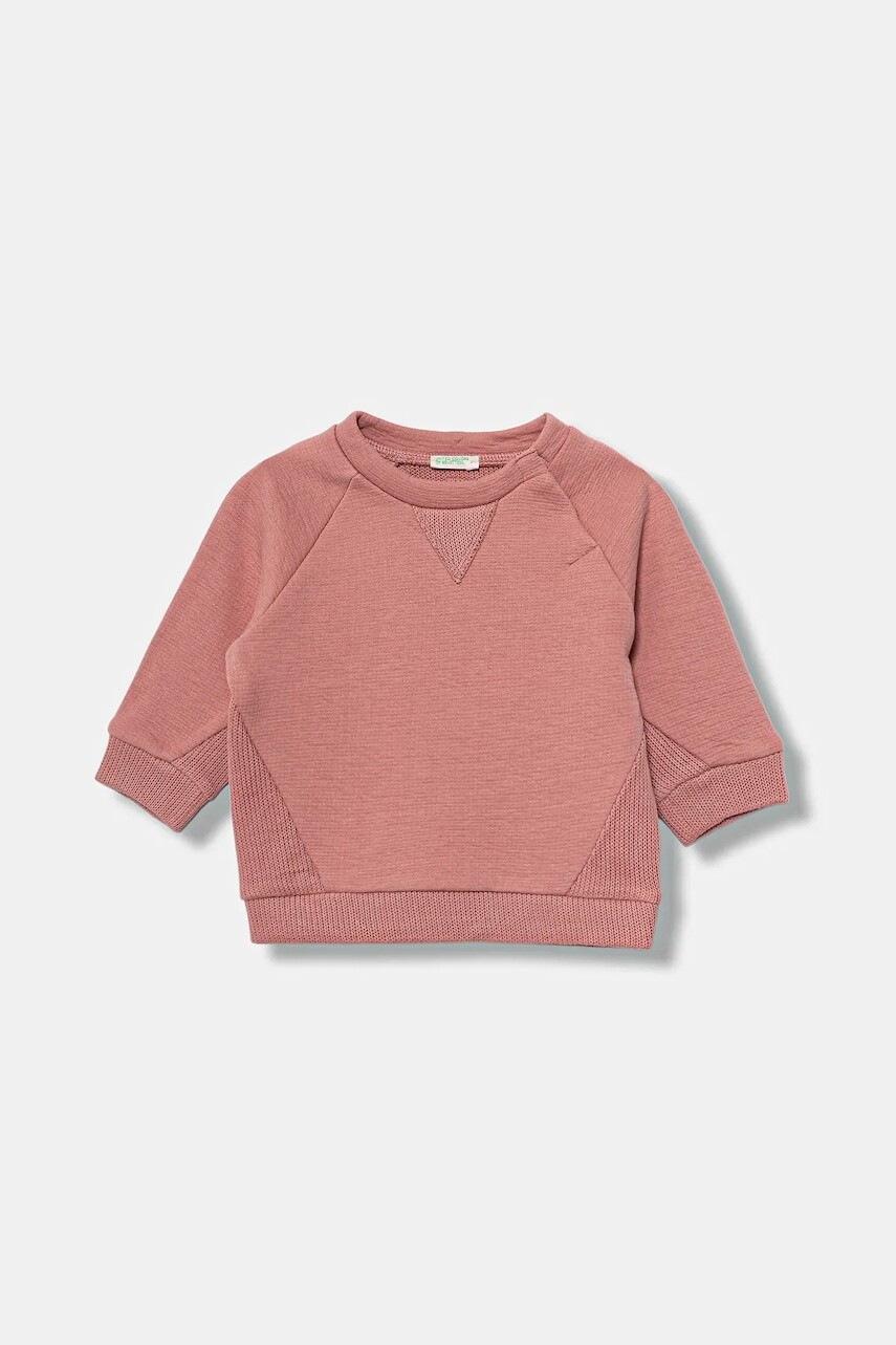 Bavlnená mikina pre bábätká United Colors of Benetton oranžová farba, jednofarebná, 3ITEA106H