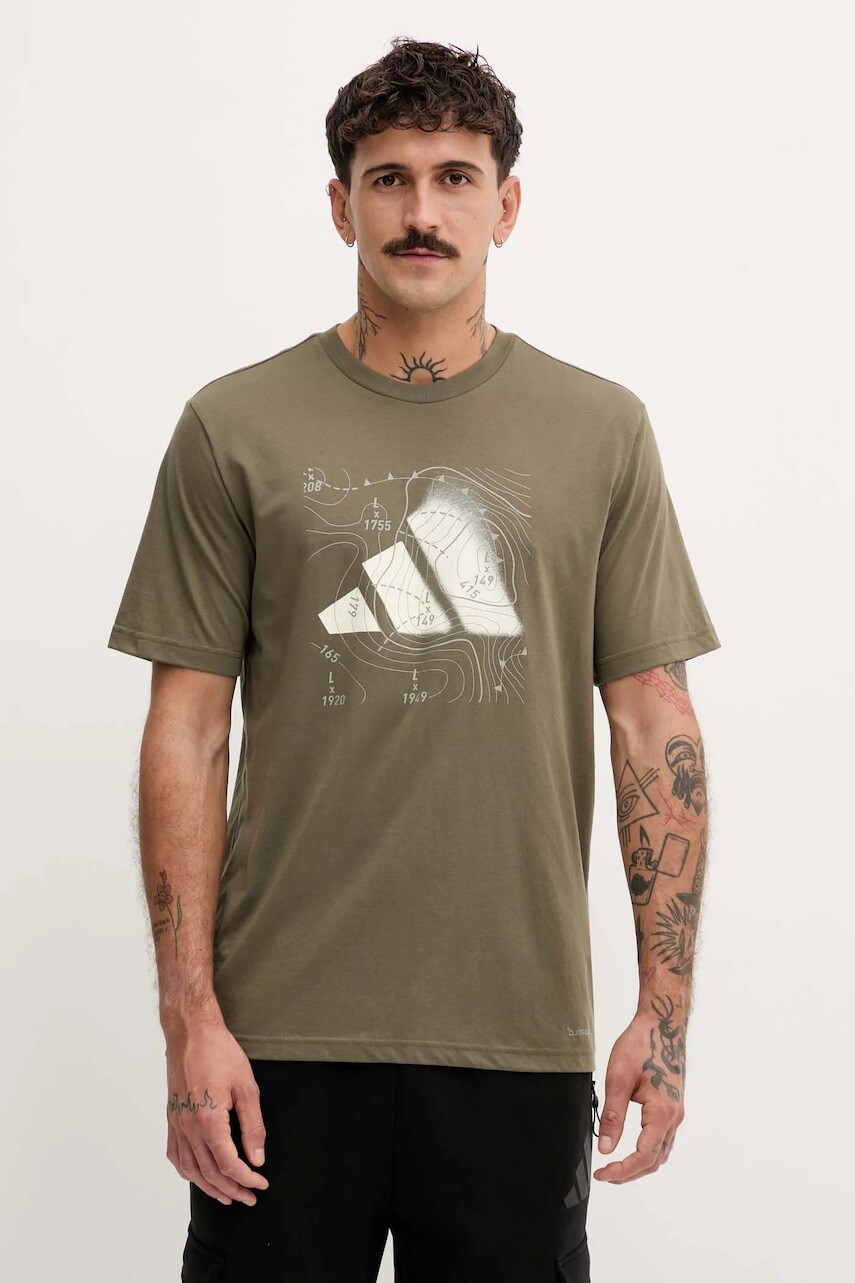 Tričko adidas Climacool City Tech pánske, zelená farba, s potlačou, JM6455