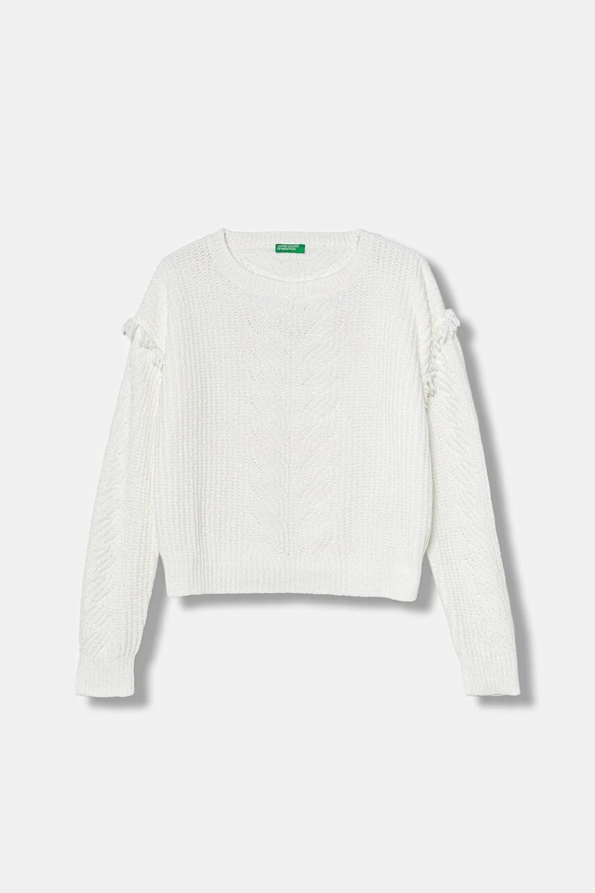 Detský sveter United Colors of Benetton biela farba, ľahký, 13HHC108W