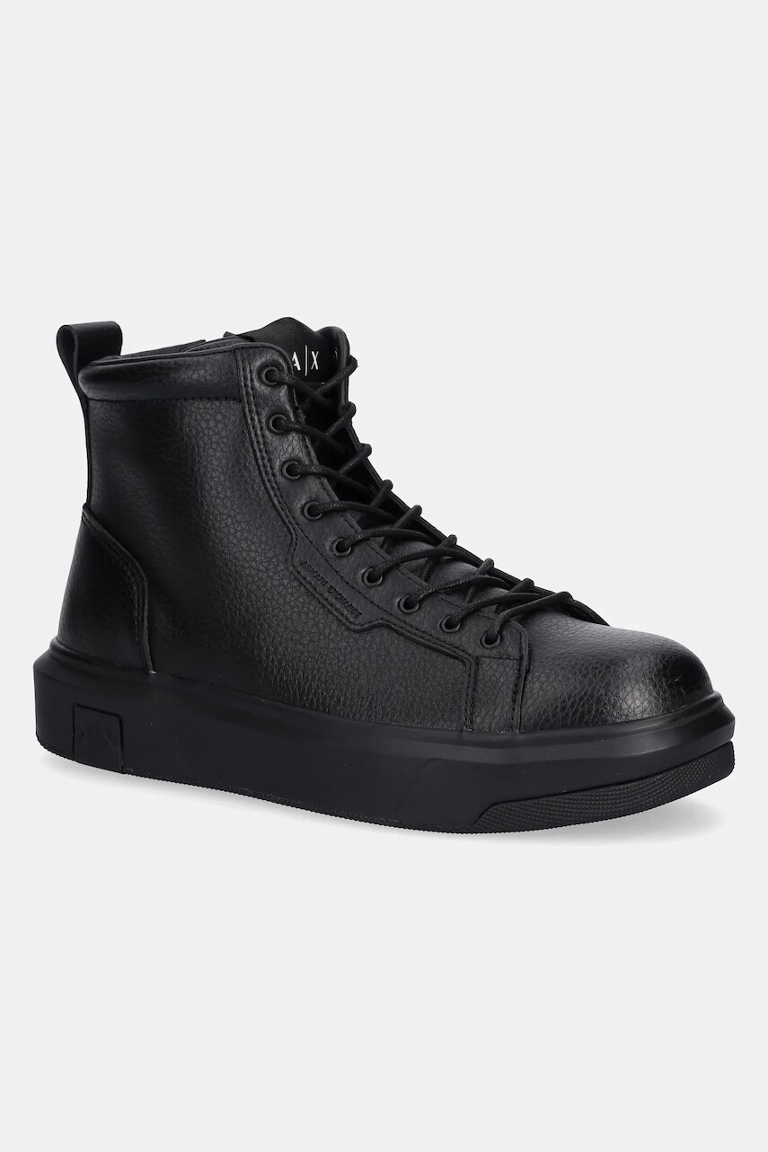 Kožená obuv Armani Exchange čierna farba, XM001963 AF19402 UC001