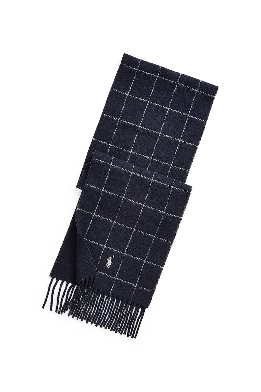 Šál Polo Ralph Lauren tmavomodrá farba, jednofarebný, 449863392