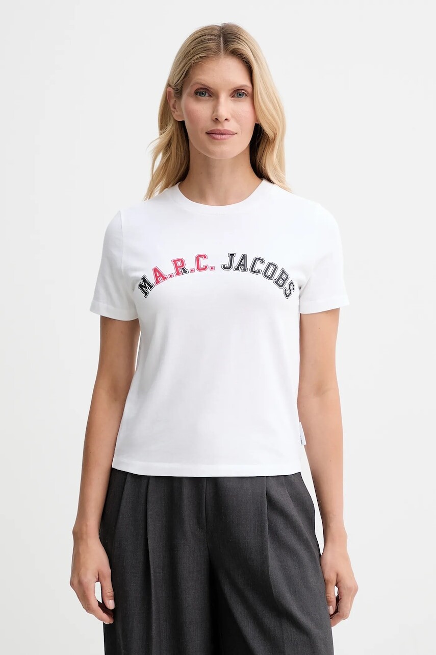Bavlnené tričko A.P.C. A.P.C. x MARC JACOBS dámske, biela farba, COHKS.F26555