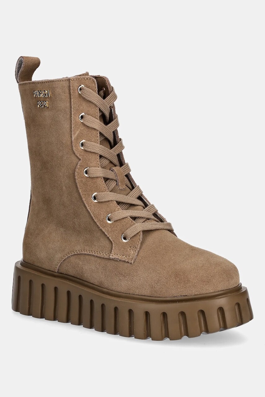 Detské semišové topánky Patrizia Pepe béžová farba, PPJ985