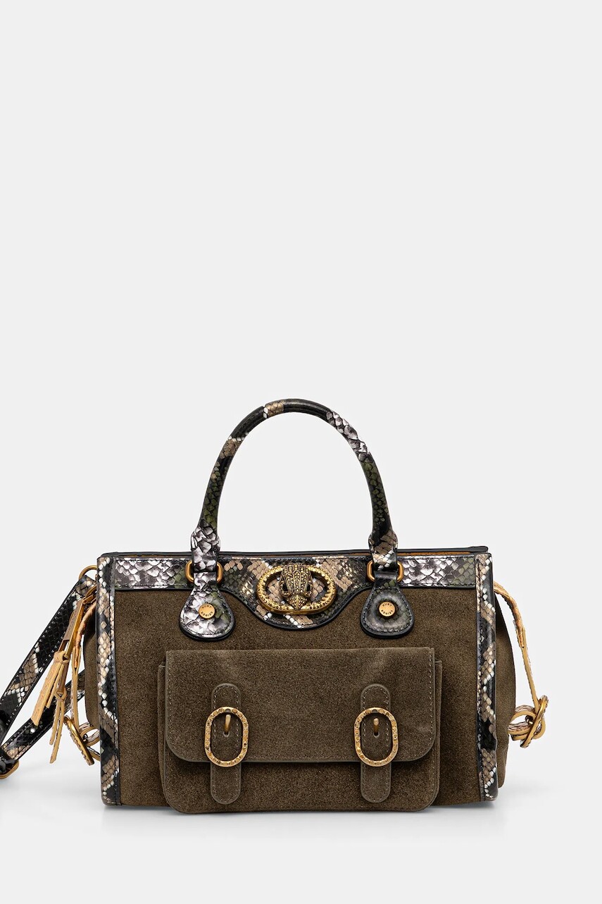 Kožená kabelka Kurt Geiger London CHELSEA zelená farba, 4984279029