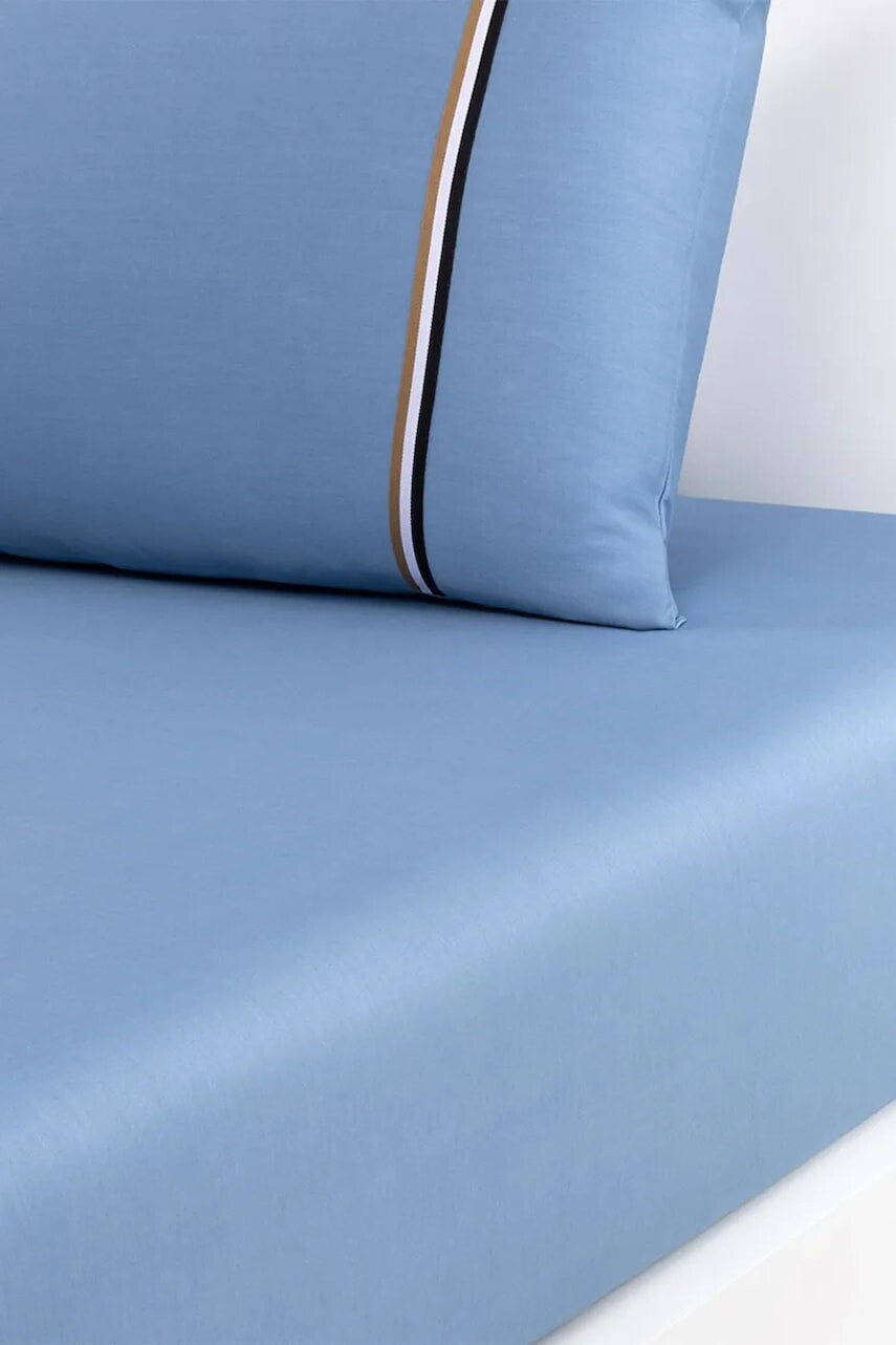 Bavlnená napínacia plachta BOSS BLINEA Horizon 180 x 200 cm modrá farba