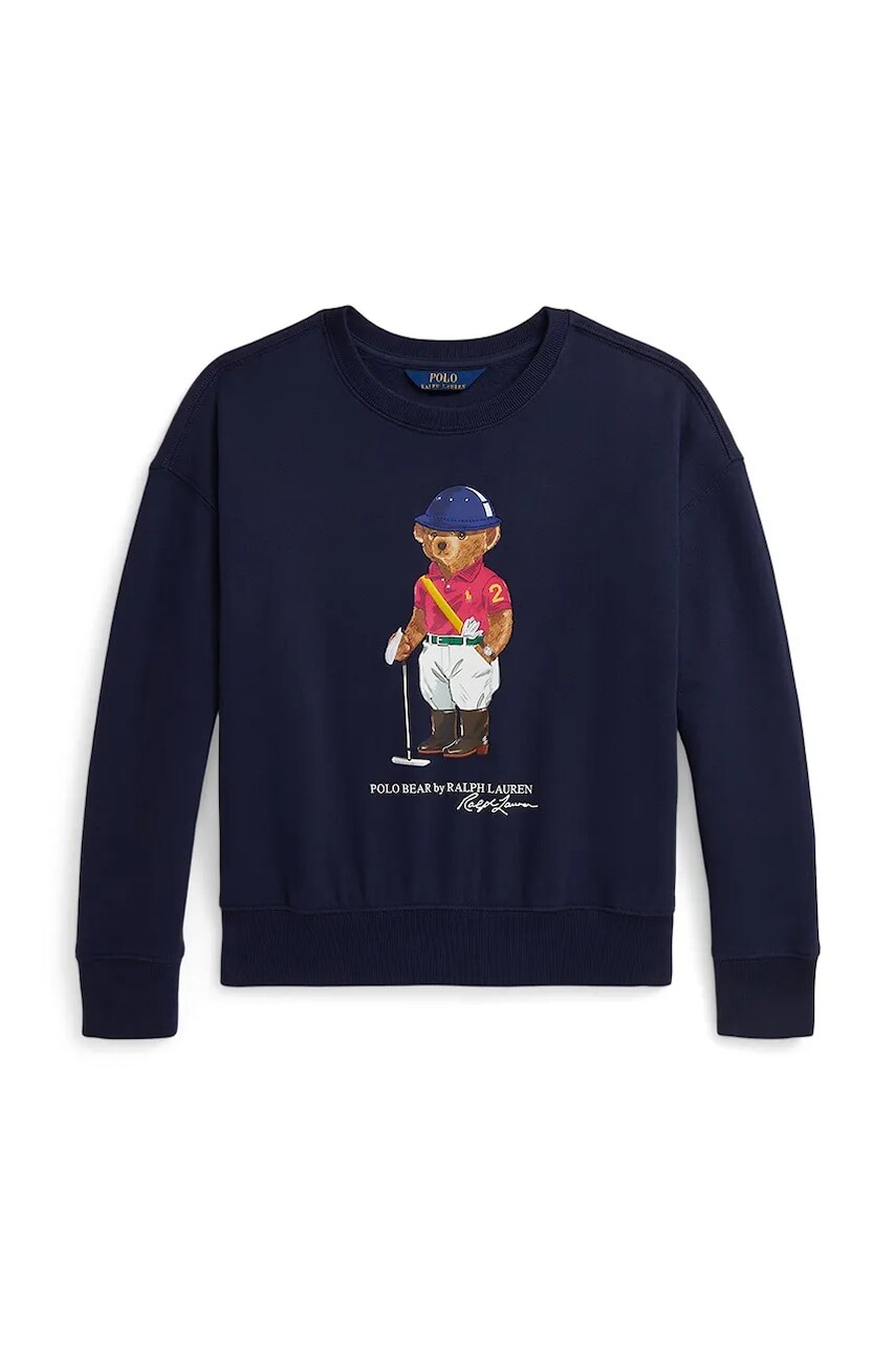 Detská mikina Polo Ralph Lauren tmavomodrá farba, s potlačou, 313A96116001