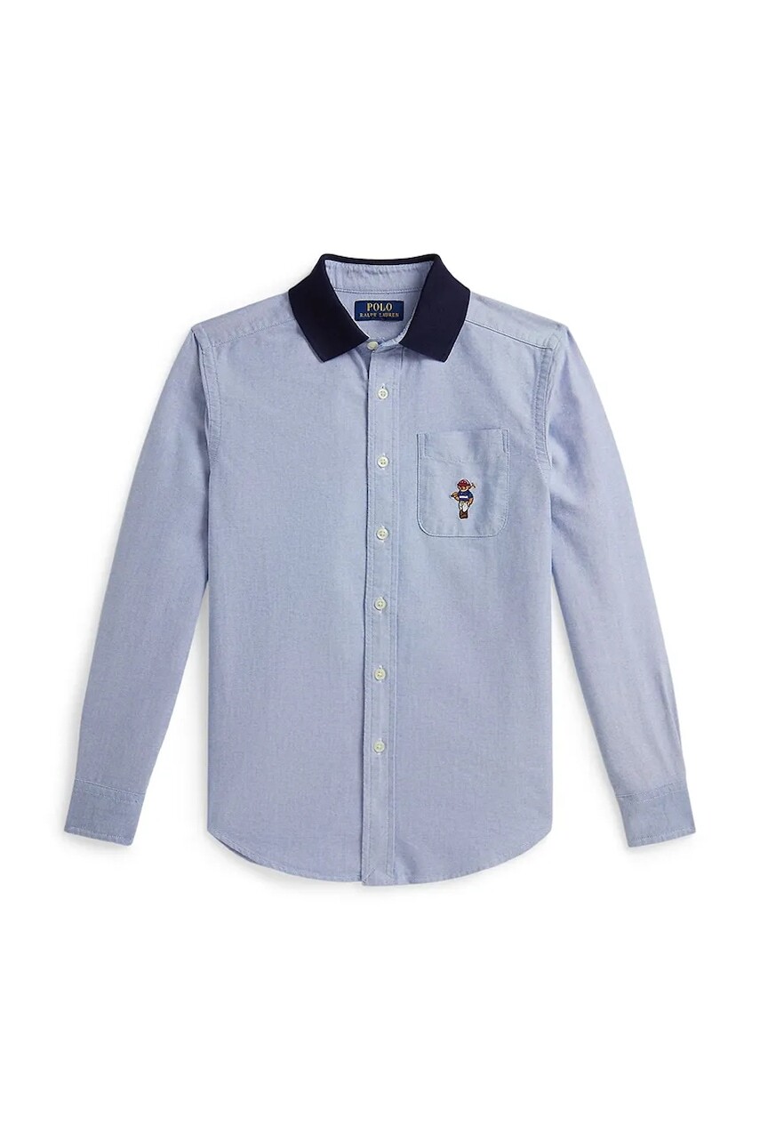 Detská bavlnená košeľa Polo Ralph Lauren modrá farba, 323A96286001