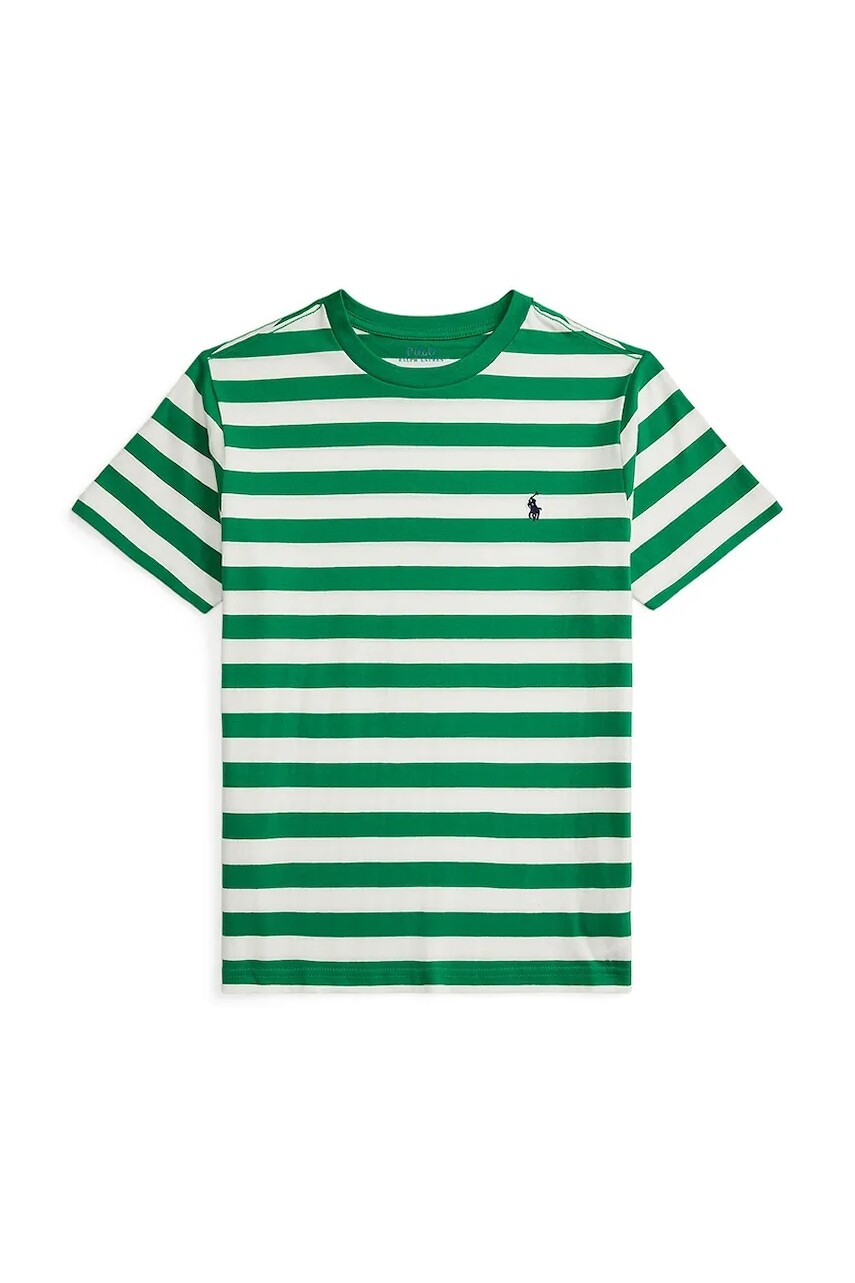 Detské bavlnené tričko Polo Ralph Lauren zelená farba, vzorované, 323A95726001