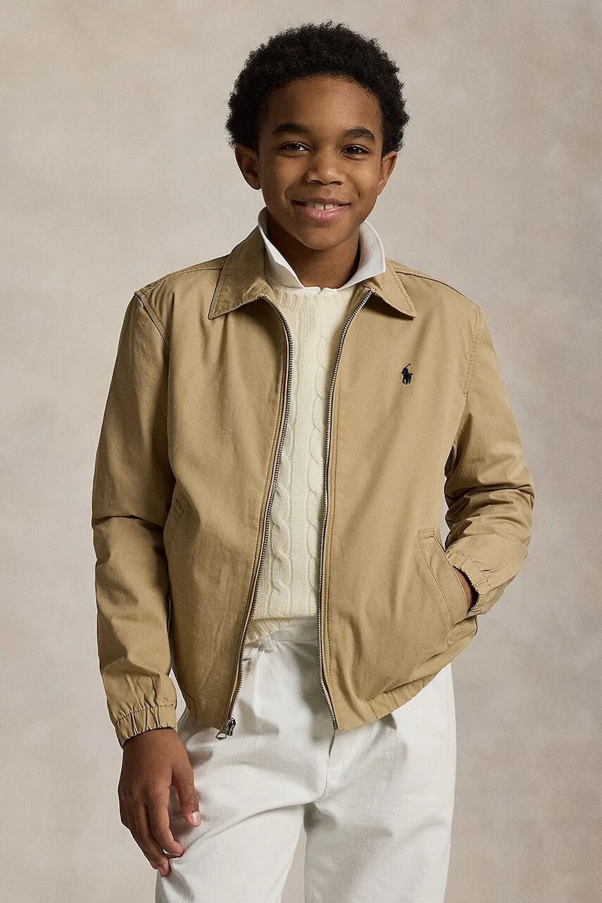 Bavlnená bunda Polo Ralph Lauren béžová farba, 323934661001