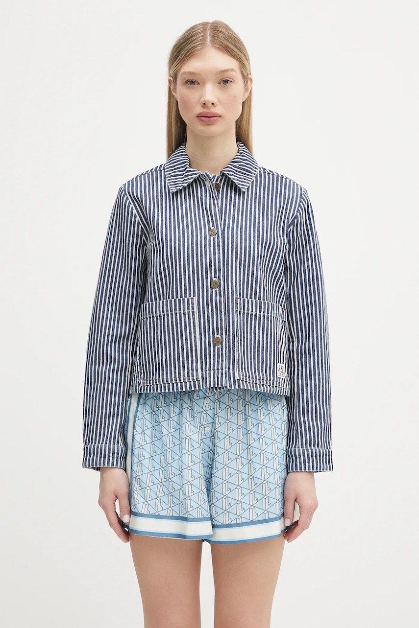 Rifľová bunda A.P.C. Veste Frida tmavomodrá farba, prechodná, COHHG.F32006