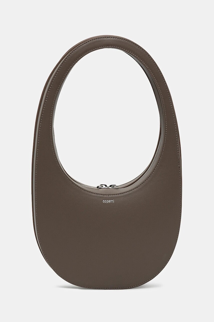 Kožená kabelka Coperni Swipe hnedá farba, COPBA01F6004