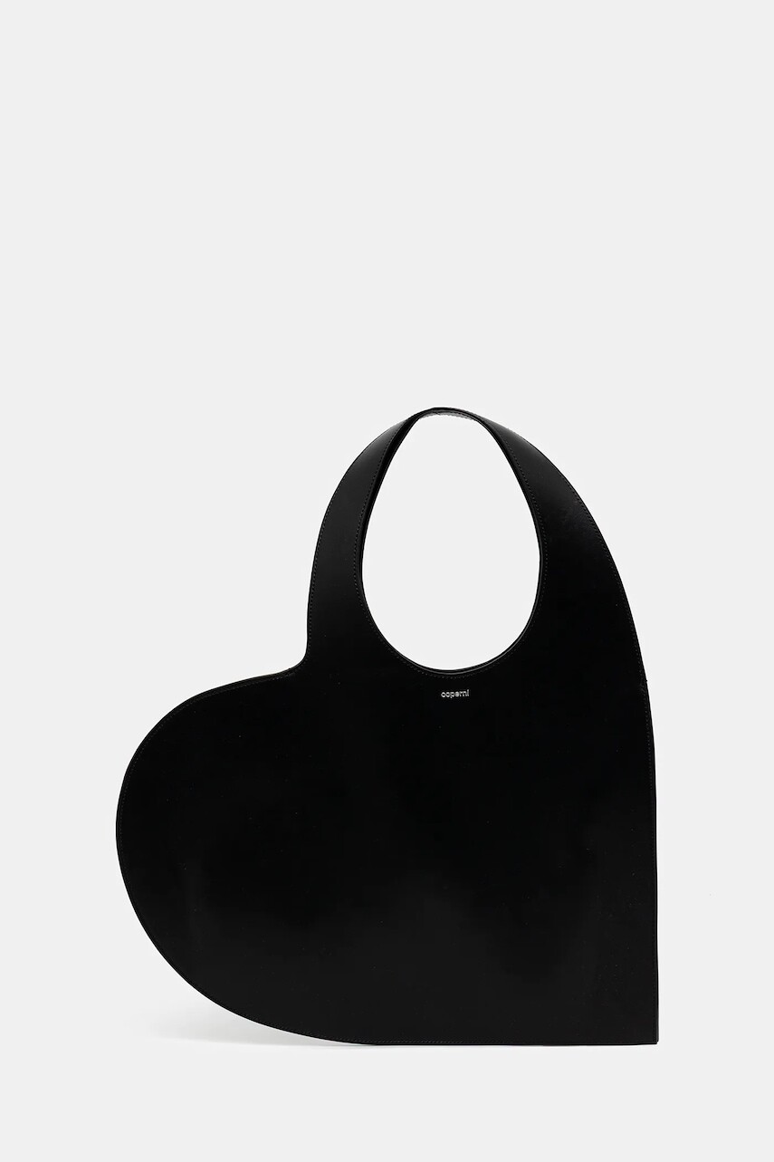 Kožená kabelka Coperni Double Heart Tote čierna farba, COPBA113F6062