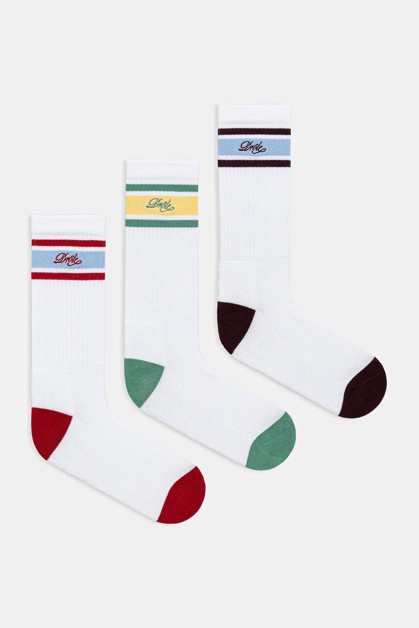 Ponožky Drôle de Monsieur La Chaussette DrUle RayEe 3-pak biela farba, I.SK118.CO024