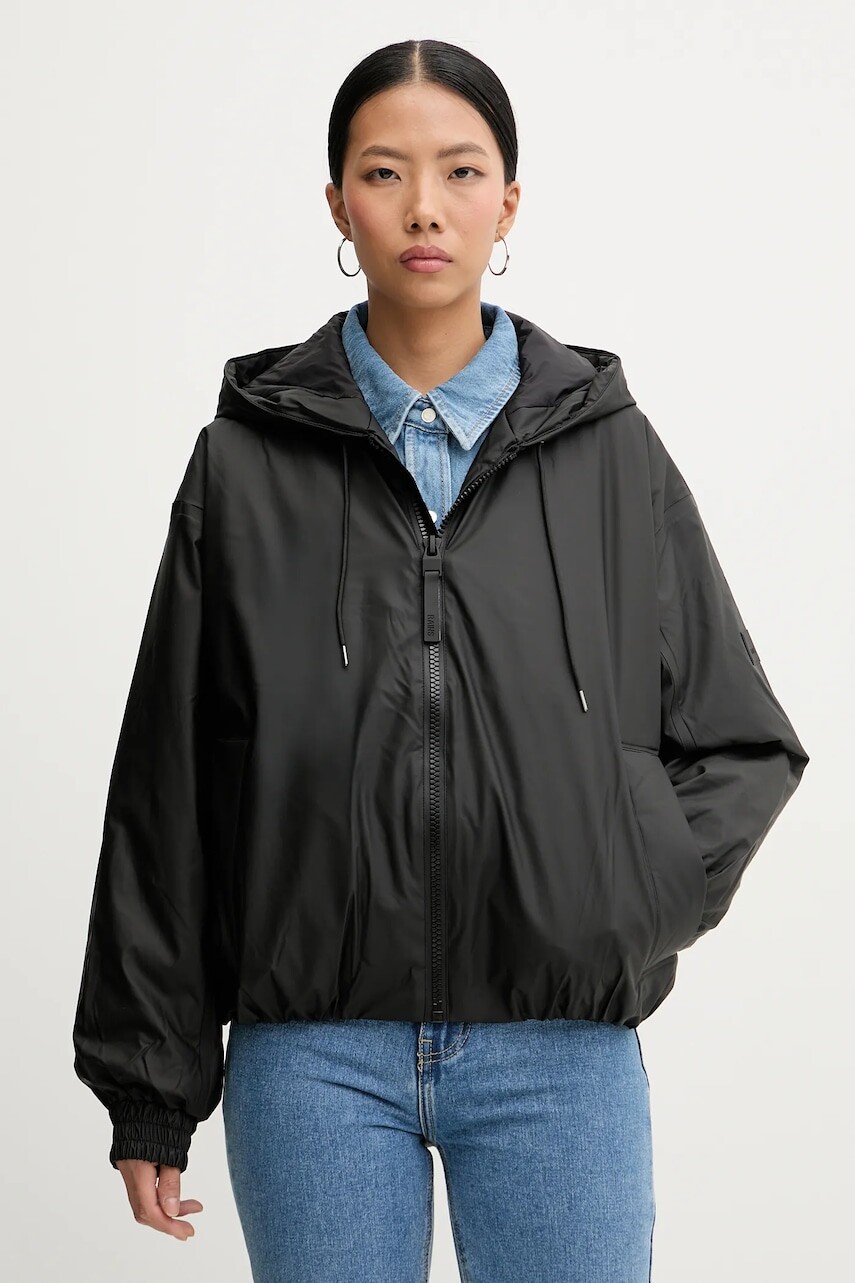 Bunda Rains 17290 Lohja Bomber Jacket W3T1 čierna farba, zimná, 17290