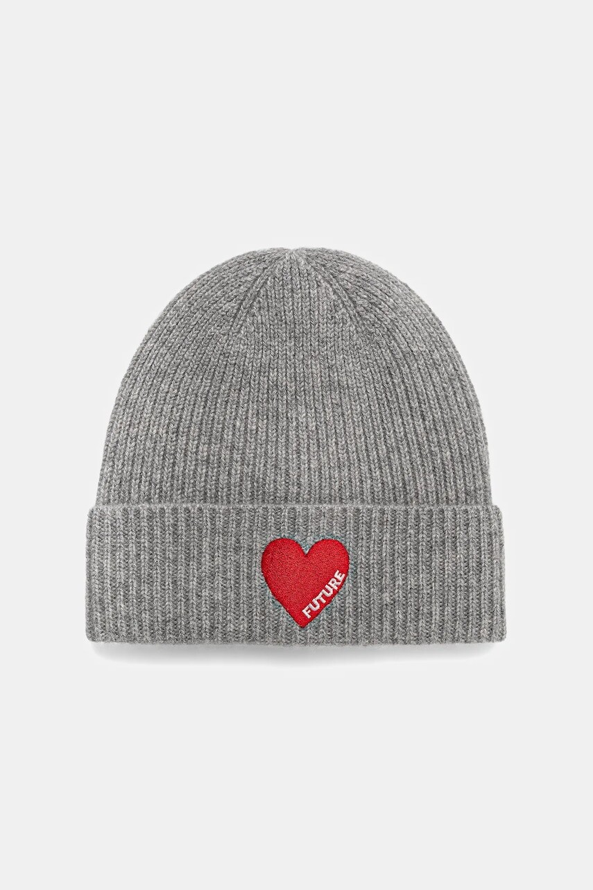 Kašmírová čiapka FROM FUTURE šedá farba, ABO01087