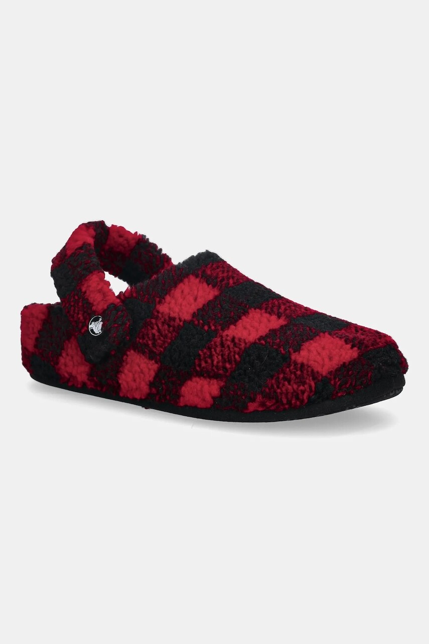 Papuče Crocs Classic Buff Check Cozzzy Slipper červená farba, 210755