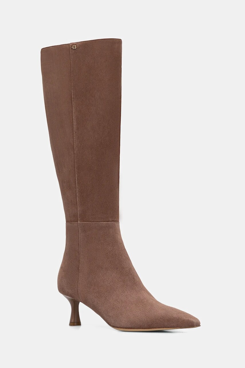 Semišové čižmy Baldinini hnedá farba, na vysokom podpätku, D6B121P5CAMO