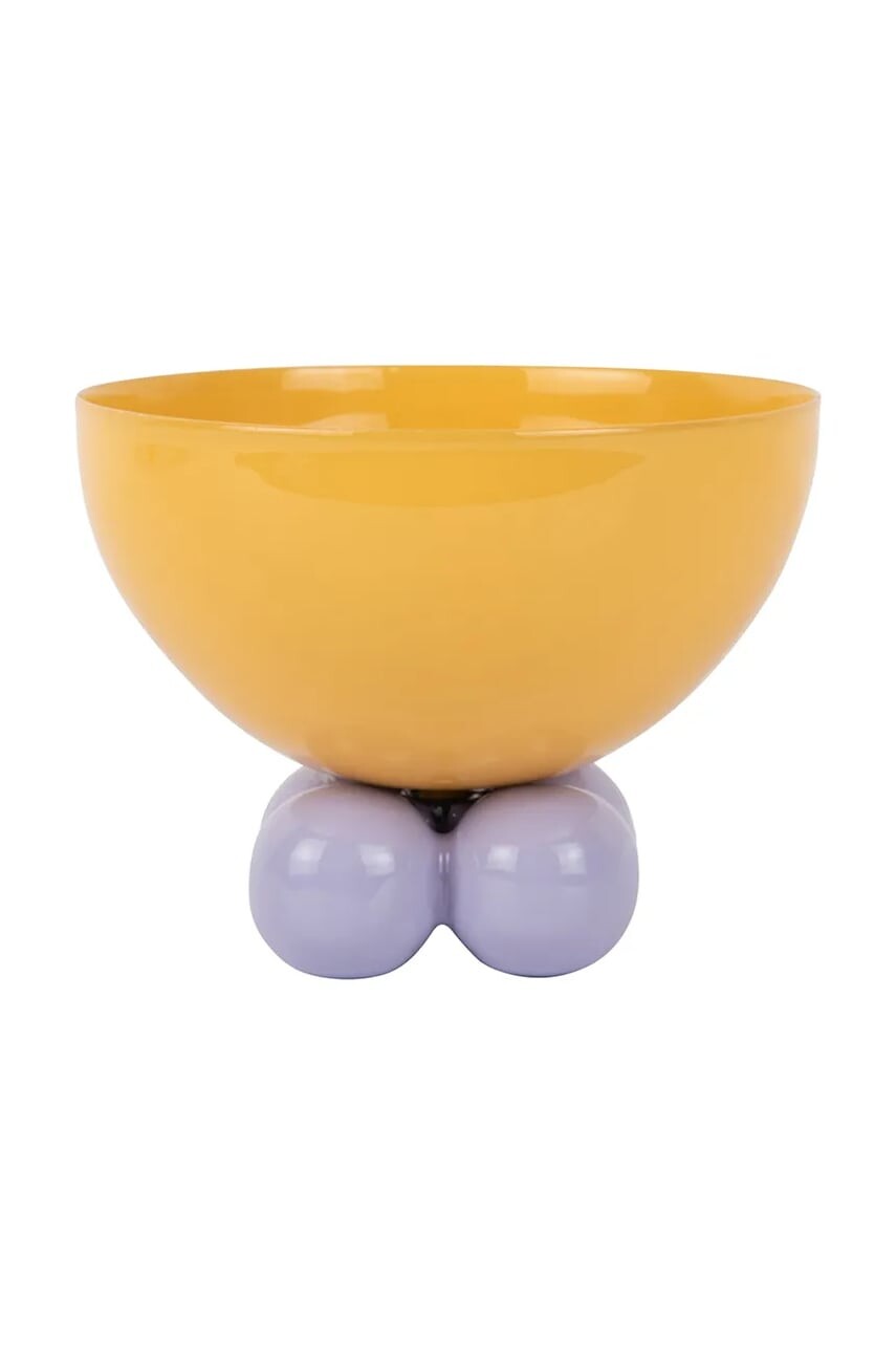 Dekoračná miska Present Time Double Funky M/11 x 13 cm žltá farba