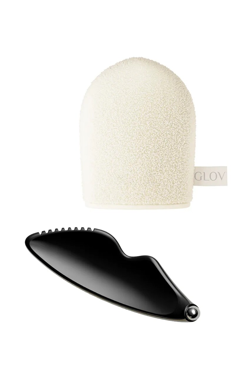 Sada: gua sha a rukavica na odličovanie GLOV Face Architecture Set viac farieb