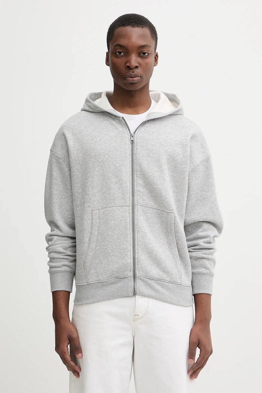 Mikina Hollister Co. šedá farba, s kapucňou, melanžová, KI322-5279-122