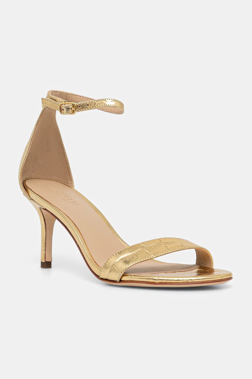 Kožené sandále Lauren Ralph Lauren Allie Mid zlatá farba, 802P04400001