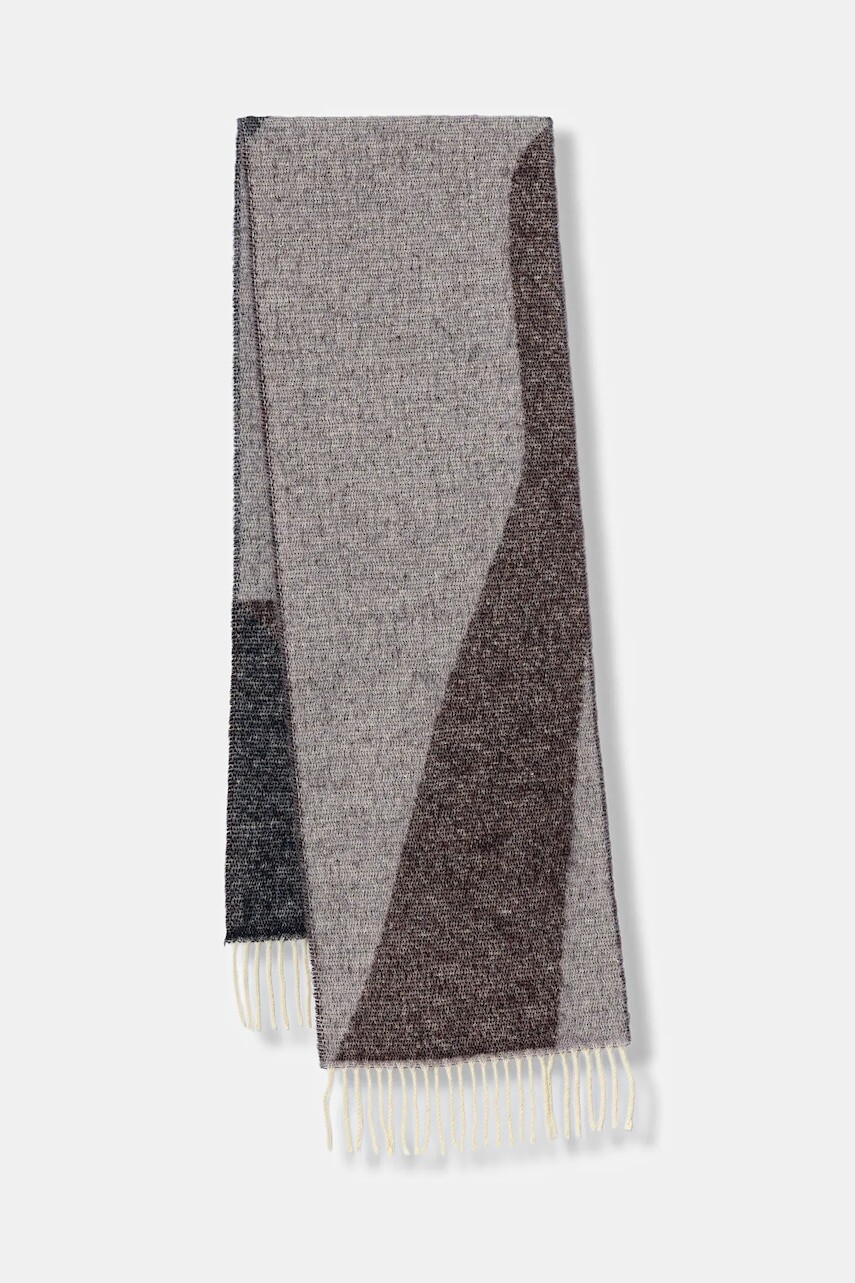 Šál s prímesou vlny United Colors of Benetton fialová farba, vzorovaný, 64G8DU024