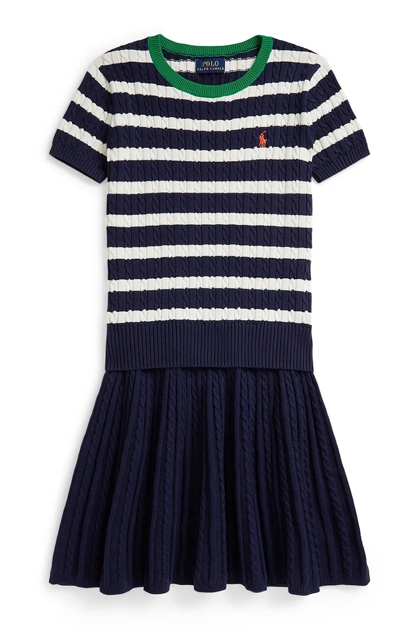 Detská bavlnená súprava Polo Ralph Lauren tmavomodrá farba, 313956875500