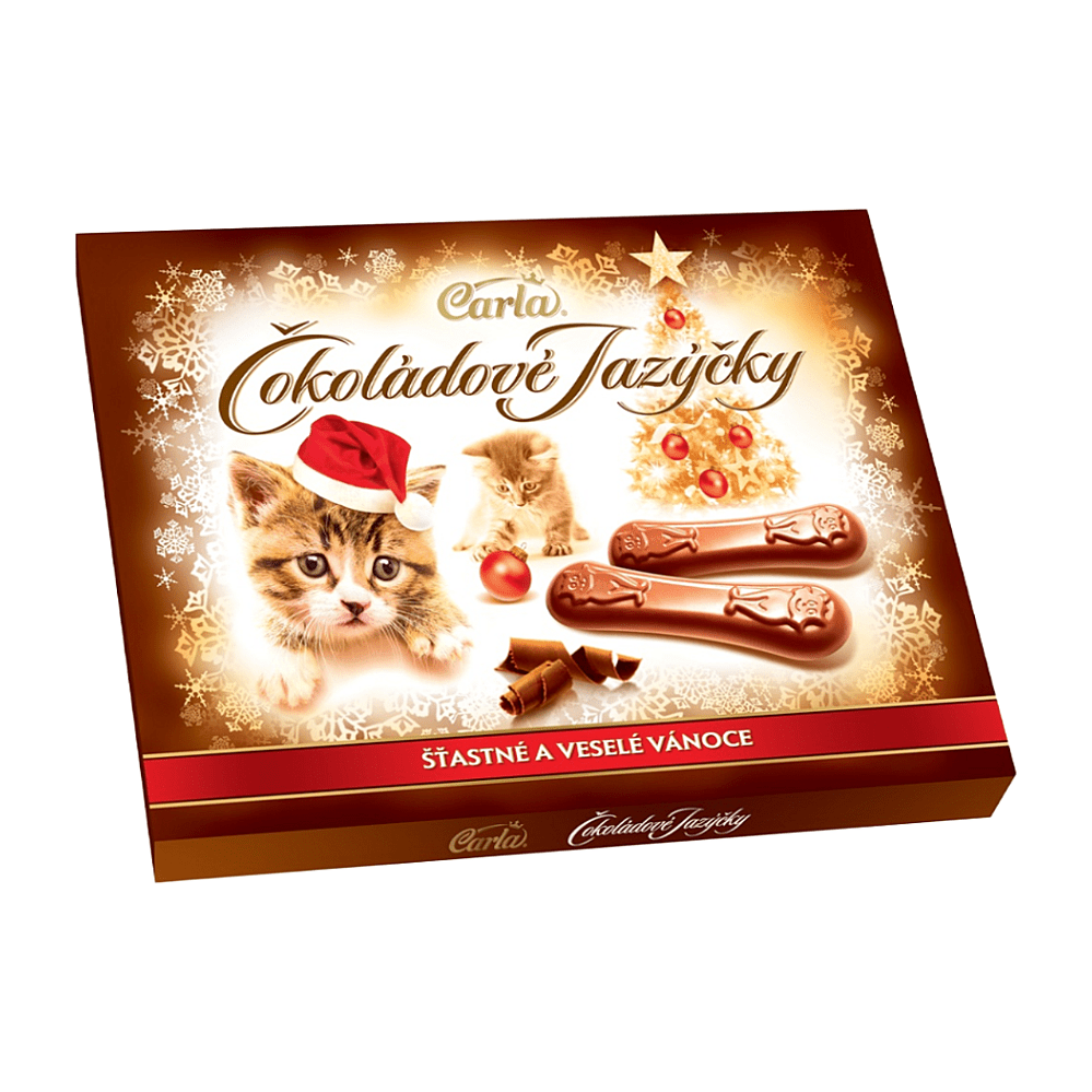 CARLA Čokoládové jazýčky vianočné mliečne 100 g