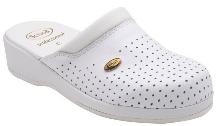 Scholl CLOG BACK GUARD - zdravotné pantofle PROFESIONAL, veľ. 41, biela, 41 EU