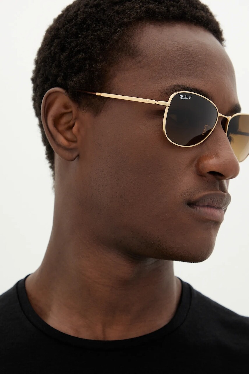 Slnečné okuliare Ray-Ban zlatá farba, 0RB3733,